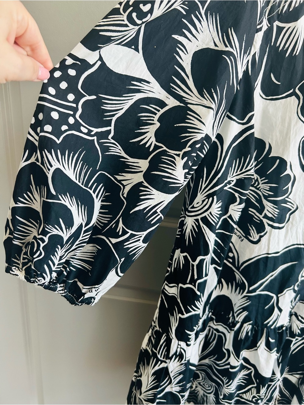 FARM Rio Chita Woodcut Drop Waist Mini Shirt Dress XL Floral Resort coastal #115 - Picture 4 of 13